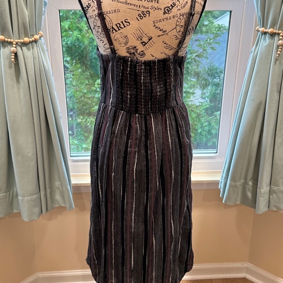 Cute Button Down Striped Dress Fall Colors - Picture 5 of 7